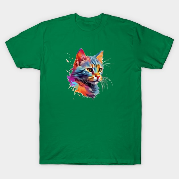 My beautiful multicolored cat T-Shirt by Cavaleyn Designs